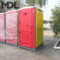 Toilette mobile de luxe de Guangzhou, toilette préfabriquée bleue, toilette en plastique portable