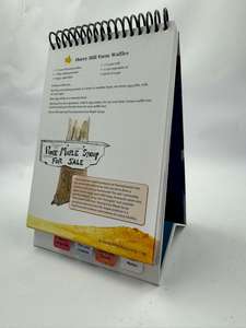 Livre de recettes personnalisable, cahier plat relié par bobine avec séparateurs à onglets et pages enduites laminées brillantes pour la cuisine - Product Image 4