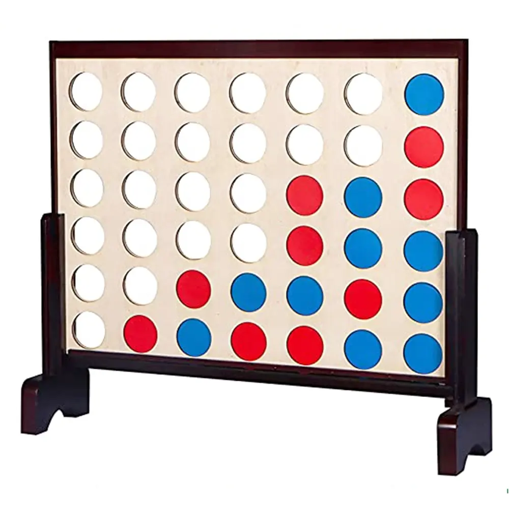 Classic Wooden Connect Games Wooden Four in A Row Connect Yard Game Drop Four Connect Board Line Up 4 Game Set For Yard