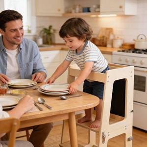 Torre de Aprendizaje Montessori de Madera Maciza Plegable Moderna para Niños Pequeños, Taburete de Cocina - Product Image 6