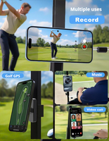 Support de téléphone magnétique pliable et flexible double face, rotation à 360°, réglable sur trois axes, support de téléphone portable pour la salle de sport, le chariot de golf