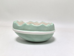 Maceta de cerámica con forma de huevo de Pascua irregular, tarro de vela, bandeja de joyería, plato clave con lazo - Product Image 4