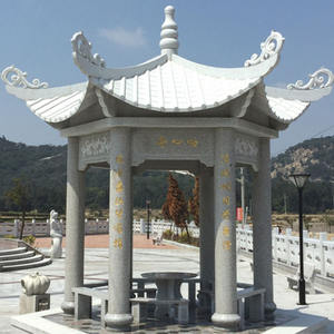Temple chinois extérieur granit naturel pierre bouddhiste pavillon sculpture avec clôture colonne Gazebo Sculpture pour les conceptions de <span class=keywords><strong>jardin</strong></span> - Product Image 2