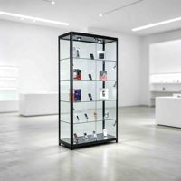 LED-Glasvitrine Abschließbare Einzelhandels-Ausstellungsvitrine für Boutique Trophäen Kosmetik Modell Maßgefertigtes Regal