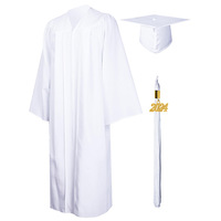 Nouvelle Robe de Cérémonie de Remise de Diplôme Tissée 2024 pour Adultes Américains – Ensemble Complet pour Diplôme Universitaire et École