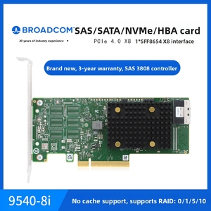 Thương hiệu mới LSI 9540-8i u.2 Đột kích thẻ PCIe 4.0 X8 mảng thẻ sas3808 hỗ trợ Đột kích: 0/1/5/<span class=keywords><strong>10</strong></span> SFF-8654 8i - Product Image 2