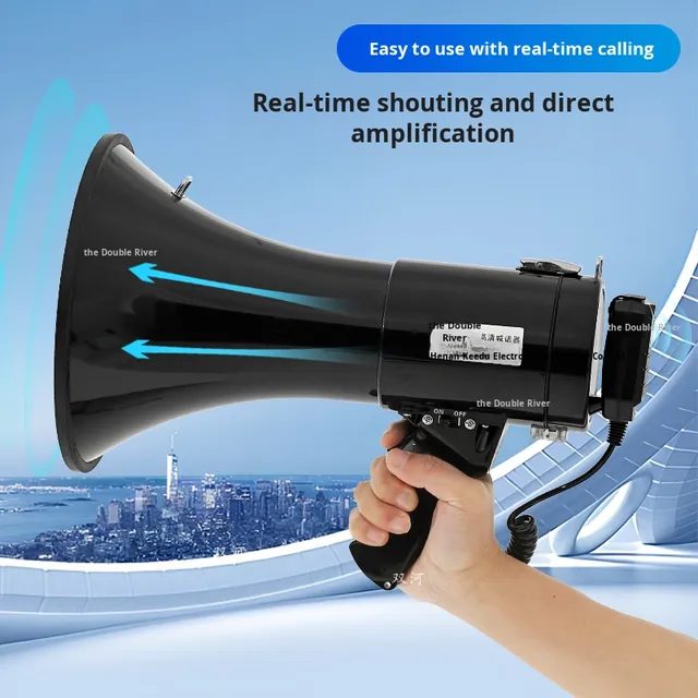 High Power 50W 100W Rechargeable RGB Handheld Megaphone Cross-Border Loudspeaker for Recording Forest Fire Prevention Promotion