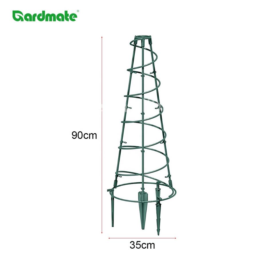 Modern Pyramid Round Plant Trellis Support Frame with Spiral Design for ...