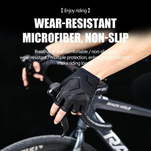 Gants de cyclisme personnalisés mi-doigts pour hommes et femmes, respirants, en silicone liquide, absorbant les chocs, pour le <span class=keywords><strong>vélo</strong></span>, le sport et le fitness, utilisation OEM - Product Image 2