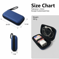 Étui de rangement portable noir en EVA étanche pour produits numériques, avec fermeture éclair, résistant à l'humidité et aux rayures, poche en maille élastique