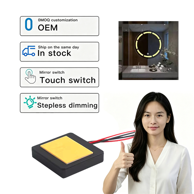 Wholesale 12V60W Three-Color Capacitive Smart Dimmer Touch Sensor Switch 1-6mm Sensing Range PVC Material for Cosmetic Mirror