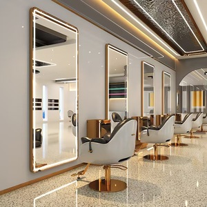 Miroir de salon de coiffure moderne DAOMENG en verre avec éclairage LED et bande lumineuse - Usage commercial - Product Image 1