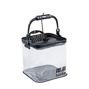 Le nouveau seau à poissons transparent pliable, seau de pêche multifonctionnel portable - Product Image 1