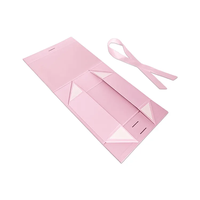 Boîtes en papier magnétiques pliables personnalisées, boîte en carton magnétique de luxe, emballage de boîte cadeau avec nœud en ruban à l'avant