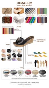 Nouveautés Meilleur Prix Sandales compensées à talon haut de qualité supérieure pour femme, ouvertes à l'avant, pour la plage et l'extérieur - Product Image 5