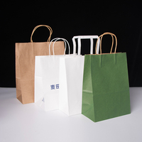 Emballage alimentaire personnalisé en kraft recyclable blanc avec poignées pour thé, café et nourriture