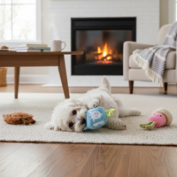 Jouet en peluche pour chien personnalisable en forme de pain, d'œuf, de lait, de biscuit, de cupcake, de pudding, de café avec sifflet