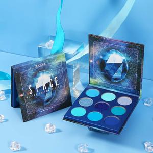Docolor พาเลทอายแชโดว์สีฟ้า9สีประกายด้านมีเม็ดสีสูงอายแชโดว์แบบแห้งสำหรับแต่งหน้าอายแชโดว์แบบพลอยพาเลทเดียวสีน้ำตาล