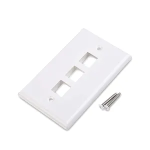 UK US GERMANY 86MM UK TYPE ABS PVC TPU MATERIAL RJ45 FACE PLATE FOR STRUCTURED CABLE SYSTEM