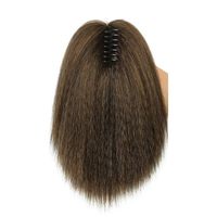 Extensions de cheveux synthétiques en soie haute température, bouclées crépues, effet yaki africain, avec pince à griffes, pour queue de cheval, effet poils de maïs, volumineuses, pour femmes