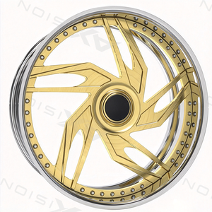 Jantes forgées 2 pièces Big Lip 22x9 22x10 5x4.75 5x120.65 à face brossée et lèvre chromée pour Oldsmobile Cutlass Monte Carlo - Product Image 3