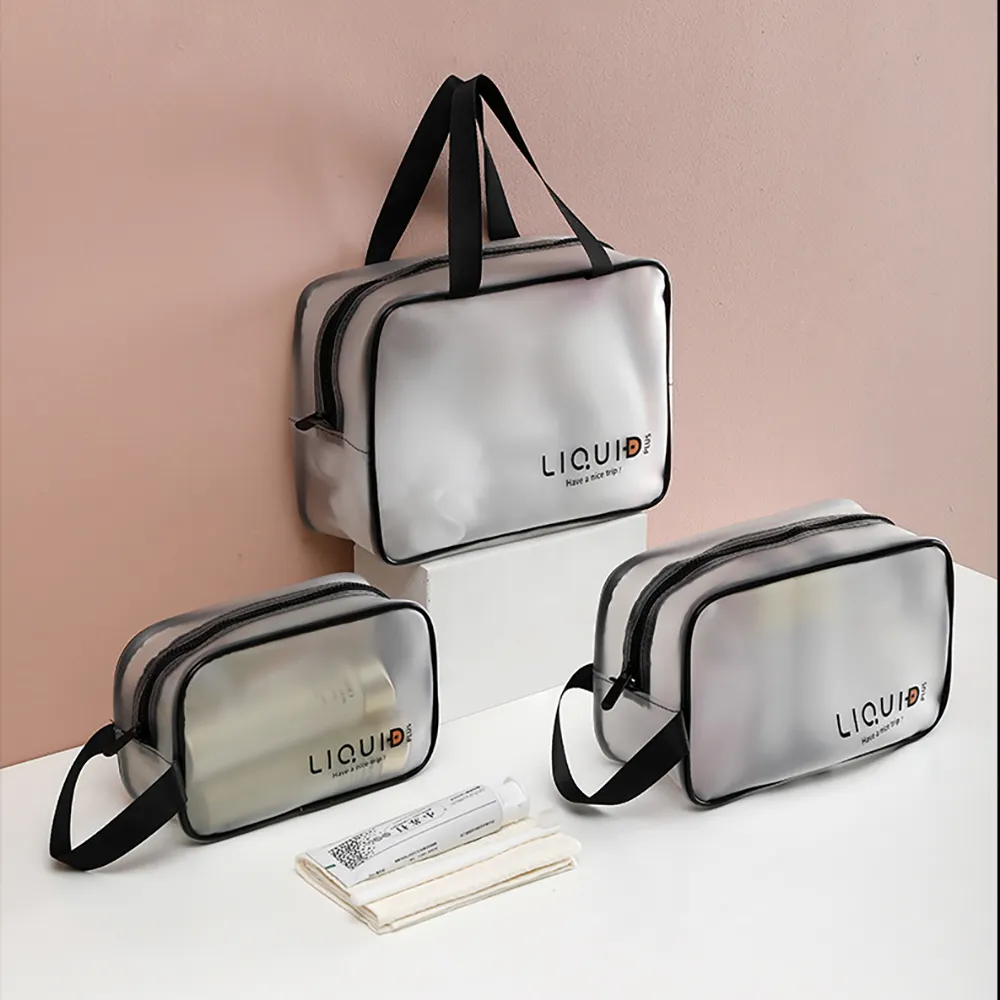 Sacs de cosmétiques en TPU, imperméable à l'eau, Kit de pochettes givrées, semi-Transparent, classique, beauté, Transparent, voyage, mini sac à main de lavage, 1 pièce