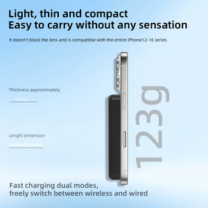 Banque d'alimentation en alliage d'aluminium haute capacité Offre Spéciale 10000mAh 20W charge sans fil entrée de logo personnalisé centrale électrique à semi-conducteurs - Product Image 3