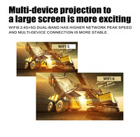 Proyector Yinzam JY210 Full HD 1080P 4K con Altavoz BT, Corrección Trapezoidal Automática, Android 14, WiFi 6 5G, Chip H723, 1GB 8GB, Batería Integrada, 3D