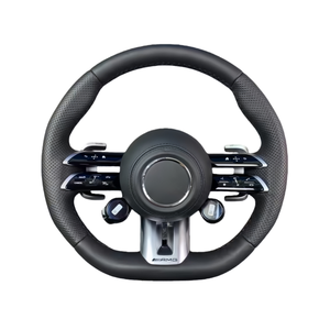 <span class=keywords><strong>Volant</strong></span> en cuir et fibre de carbone pour <span class=keywords><strong>Mercedes</strong></span> W206 W205 W204 W222 W223 W213 W177 W463 pour GT GLS63 GLE63 SL63 Classe S/Classe C - Product Image 1