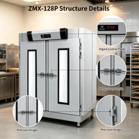 Étuve de fermentation électrique 128 plateaux, en acier inoxydable, commande tactile, 220V, pour la production de pain en boulangerie commerciale
