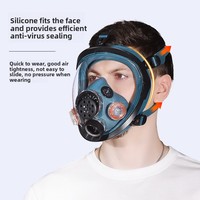 Full Face Silicone Gas Mask Reusable Washable Anti Nuclear Radiation CBRN NBC Protection Equipment