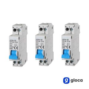 สวิตช์แม่เหล็กไฟฟ้า Jx30อัตโนมัติ, 1P + N 10A C10 220V DIN Rail Breaker สำหรับป้องกันไฟฟ้า - Product Image 3