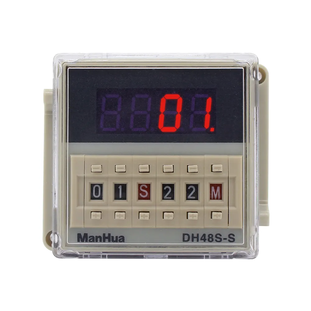 ManHua DH48S-S 220VAC 5A דיגיטלי זמן עיכוב ממסר חוזר מחזור זמן ממסר עם שקע