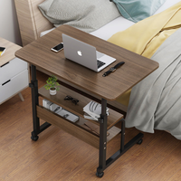 Table de lit d'hôpital en bois massif réglable, bureau pivotant, bureau d'étude, fonctions latérales, bureau debout mobile multifonction moderne