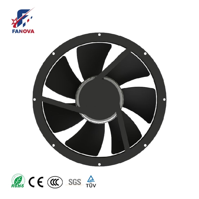 FANOVA 230V EC DC Ball Bearing Axial round Industrial Cooling Fan 200mm-630mm Brushless External Rotor Motor OEM & ODM Supported