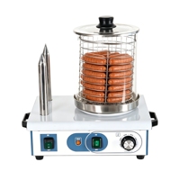 Machine à hot-dogs commerciale 220V en acier inoxydable, chauffe-pains à 2 rouleaux, facile à utiliser, haute efficacité, économie d'énergie