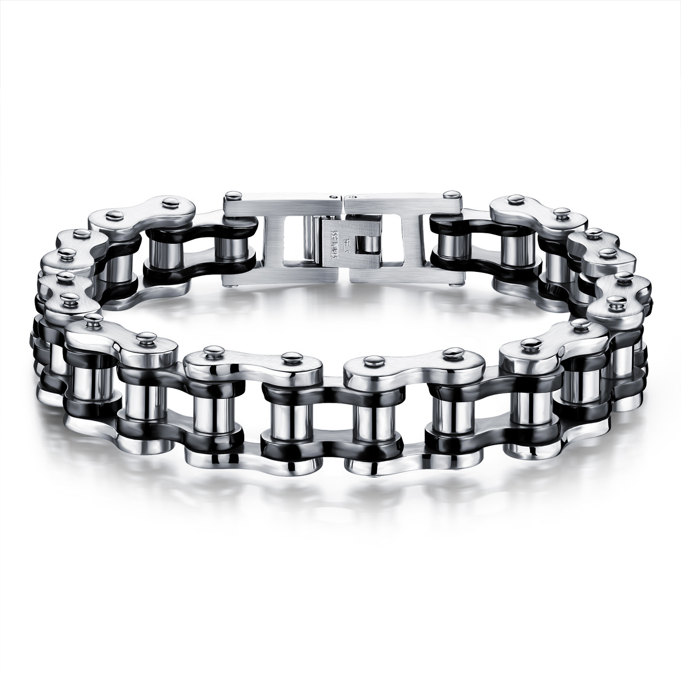 781-Bracelet argent noir 21,5cm