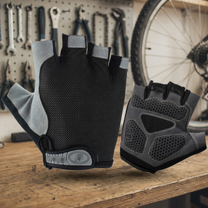 Gants de musculation unisexes en cuir, demi-doigts, imperméables et antidérapants - Product Image 3
