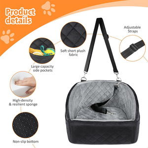 Lussuoso e Traspirante Lettino da Viaggio per Cani e Gatti, Grande, con Cuscino Rialzato e Cintura di Sicurezza, Stile Classico - Product Image 3