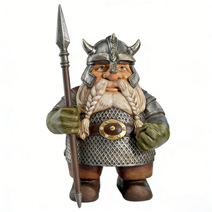 Estatua de Jardín de Gnomos Caballeros, Miniatura de Armadura de Samurái 3D, Guardián Enano Templario, Artesanía de Resina, Decoración de Jardín - Product Image 1