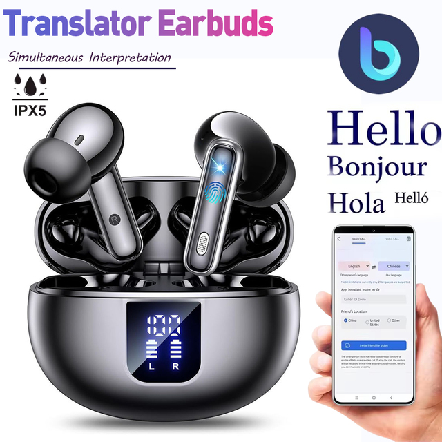 Wireless Earbuds ANC V5.4 Ear Transparency Mode Dual Noise Cancelling Mic Deep Bass Stereo Sound Waterproof Touch Control LED 20