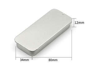Little Metal Sliding <strong>Tin</strong> <strong>Box</strong> Custom Size Logo <strong>Rectangle</strong> Storage <strong>Slide</strong> Can Jars Square Cosmetic Iron Silver Black Sliding Boxes - Product Image 2