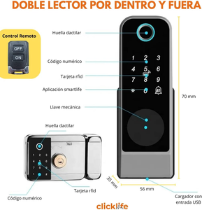 <span class=keywords><strong>Cerradura</strong></span> electrónica inteligente Ttlock Tuya resistente al agua para puertas exteriores, <span class=keywords><strong>cerradura</strong></span> de <span class=keywords><strong>código</strong></span> de huella digital dual eléctrica para puertas de garajes - Product Image 3
