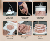 Presse à hamburgers manuelle antiadhésive en plastique pour la formation de galettes de viande et de steaks