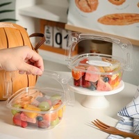 Panier à fleurs transparent jetable pour fruits coupés, desserts et gâteaux frais - Idéal pour le camping, les pique-niques et le printemps