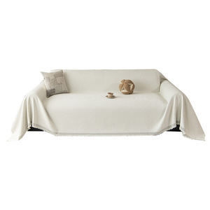 Herringbone Chenille <b>Sofa</b> <b>Cover</b> Solid Color 145-185Cm Machine Washable Pad Type <b>For</b> All Seasons - Product Image 5