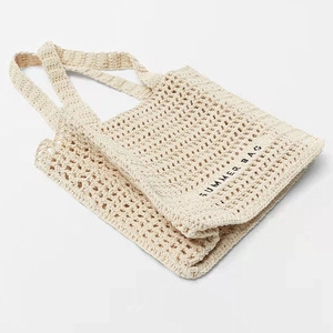 Nouveau style sac fourre-tout d'été pour femme, simple, à bandoulière, <span class=keywords><strong>en</strong></span> crochet ajouré, sac à main <span class=keywords><strong>en</strong></span> <span class=keywords><strong>paille</strong></span> tressée - Product Image 3