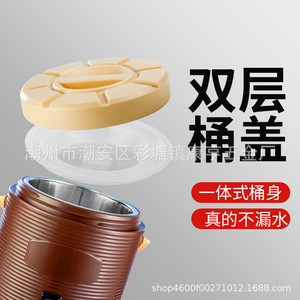 Cubo comercial de gran capacidad para té con leche, cubo aislado, cubo de acero inoxidable para jugo, leche de soja, bebidas y agua caliente - Product Image 3