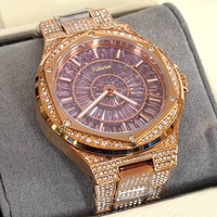 Montre à quartz pour femme MKOriginals avec logo personnalisé, boîtier irrégulier entièrement serti de cristaux, montre-bracelet pour femme, vente en gros, MOQ usine