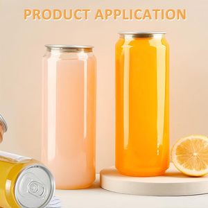 Wholesale Custom 330ml 500ml 16oz Drinking <b>Water</b> Plastic Fruit Round Pet Juice <b>Bottles</b> Plastic Easy Open Can - Product Image 3